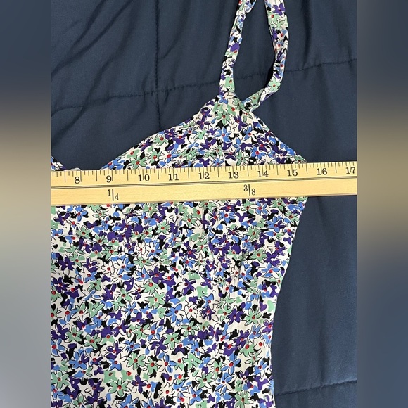 Zara Floral Multi Color Floral Maxi Dress With Front Slit Size Medium 8741064 - Picture 9 of 12